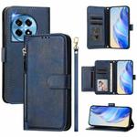 For OnePlus 12R Global Multi-Card Slots Zipper Wallet Leather Phone Case(Blue)