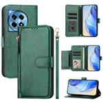 For OnePlus 12R Global Multi-Card Slots Zipper Wallet Leather Phone Case(Green)