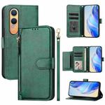 For OnePlus Nord CE4 Lite Global Multi-Card Slots Zipper Wallet Leather Phone Case(Green)