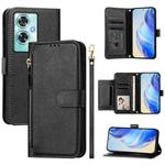 For OnePlus Nord N30 SE Multi-Card Slots Zipper Wallet Leather Phone Case(Black)