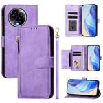 For Realme 11 5G Global / 11x 5G / C67 India Multi-Card Slots Zipper Wallet Leather Phone Case(Purple)