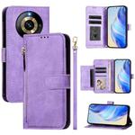 For Realme Narzo 60 Pro Multi-Card Slots Zipper Wallet Leather Phone Case(Purple)