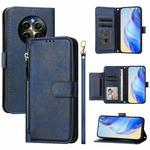 For Realme 12 Pro 5G / 12 Pro+ 5G Global Multi-Card Slots Zipper Wallet Leather Phone Case(Blue)