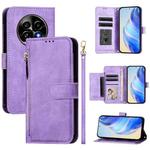 For Realme 13 Pro 5G / 13 Pro+ 5G Multi-Card Slots Zipper Wallet Leather Phone Case(Purple)