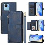 For Realme C30 4G / C30s / Narzo 50i Prime Multi-Card Slots Zipper Wallet Leather Phone Case(Blue)