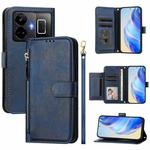 For Realme GT3 / GT5 240W Multi-Card Slots Zipper Wallet Leather Phone Case(Blue)