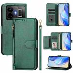 For Realme GT3 / GT5 240W Multi-Card Slots Zipper Wallet Leather Phone Case(Green)