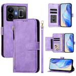 For Realme GT3 / GT5 240W Multi-Card Slots Zipper Wallet Leather Phone Case(Purple)