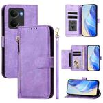 For Realme P3 Ultra 5G Multi-Card Slots Zipper Wallet Leather Phone Case(Purple)