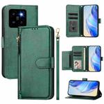 For Xiaomi 14 Pro Global Multi-Card Slots Zipper Wallet Leather Phone Case(Green)