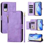 For Xiaomi Civi 1S Multi-Card Slots Zipper Wallet Leather Phone Case(Purple)