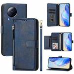 For Xiaomi Civi 3 Multi-Card Slots Zipper Wallet Leather Phone Case(Blue)