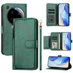 For Xiaomi 15 Ultra Multi-Card Slots Zipper Wallet Leather Phone Case(Green)