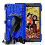 For iPad 10.2 2021 / 2020 / 2019 Bat Hand Grip Turntable Stand Tablet Case(Blue Black)