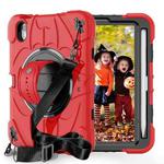 For iPad mini 6 / mini 2024 Bat Hand Grip Turntable Stand Tablet Case(Red Black)