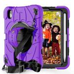 For iPad mini 6 Bat Hand Grip Turntable Stand Tablet Case(Purple Black)