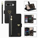 For Google Pixel 7 Pro POLA Love Multi-Card Slots Zipper Wallet Leather Phone Case(Black)