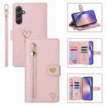 For Samsung Galaxy A54 POLA Love Multi-Card Slots Zipper Wallet Leather Phone Case(Pink)