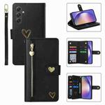 For Samsung Galaxy A54 POLA Love Multi-Card Slots Zipper Wallet Leather Phone Case(Black)