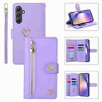 For Samsung Galaxy A54 POLA Love Multi-Card Slots Zipper Wallet Leather Phone Case(Purple)