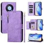 For Huawei Enjoy 50 Pro 4G / nova Y90 Multi-Card Slots Zipper Wallet Leather Phone Case(Purple)