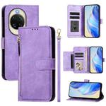 For Huawei nova 14 Multi-Card Slots Zipper Wallet Leather Phone Case(Purple)
