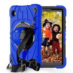For Samsung Galaxy Tab A9 Bat Hand Grip Turntable Stand Tablet Case(Blue Black)