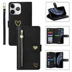 For iPhone 11 Pro POLA Love Multi-Card Slots Zipper Wallet Leather Phone Case(Black)