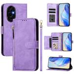 For Honor 200 Multi-Card Slots Zipper Wallet Leather Phone Case(Purple)