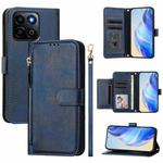 For Honor 200 Smart Global Multi-Card Slots Zipper Wallet Leather Phone Case(Blue)