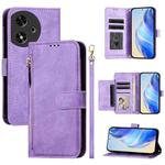 For Honor Play 50 Multi-Card Slots Zipper Wallet Leather Phone Case(Purple)