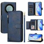 For Honor X40 / X9a / Magic5 Lite Multi-Card Slots Zipper Wallet Leather Phone Case(Blue)