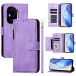 For Honor 400 Multi-Card Slots Zipper Wallet Leather Phone Case(Purple)