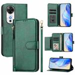 For Honor Play 60 Multi-Card Slots Zipper Wallet Leather Phone Case(Green)
