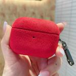 For AirPods Pro 2 Turn Fur Bluetooth Earphone PC Protective Case(Red)