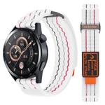 22mm Dual-Section Sports Style Nylon Loop Watch Band(White)