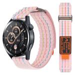 22mm Dual-Section Sports Style Nylon Loop Watch Band(Pink)