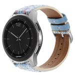 22mm Woolen Hybrid Leather Watch Band(Blue)