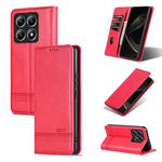 For Xiaomi 14T AZNS Magnetic Calf Texture Flip Leather Phone Case(Red)
