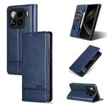 For Xiaomi 15 AZNS Magnetic Calf Texture Flip Leather Phone Case(Dark Blue)