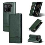 For Xiaomi 15 Pro AZNS Magnetic Calf Texture Flip Leather Phone Case(Dark Green)