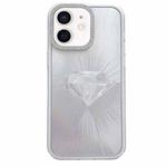 For iPhone 12 Diamond Texture TPU Hybrid PC IMD Phone Case(White)