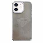 For iPhone 12 Diamond Texture TPU Hybrid PC IMD Phone Case(Black)