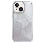 For iPhone 14 Diamond Texture TPU Hybrid PC IMD Phone Case(White)