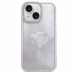 For iPhone 15 Diamond Texture TPU Hybrid PC IMD Phone Case(White)