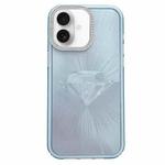 For iPhone 16 Diamond Texture TPU Hybrid PC IMD Phone Case(Blue)