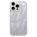 For iPhone 15 Pro Max Quicksand Texture Glitter TPU Hybrid PC Phone Case(White)