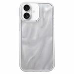 For iPhone 16 Quicksand Texture Glitter TPU Hybrid PC Phone Case(White)