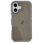 For iPhone 16 IMD 3 in 1 Glitter TPU Hybrid PC Phone Case(Black)