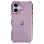 For iPhone 16 IMD 3 in 1 Glitter TPU Hybrid PC Phone Case(Purple)